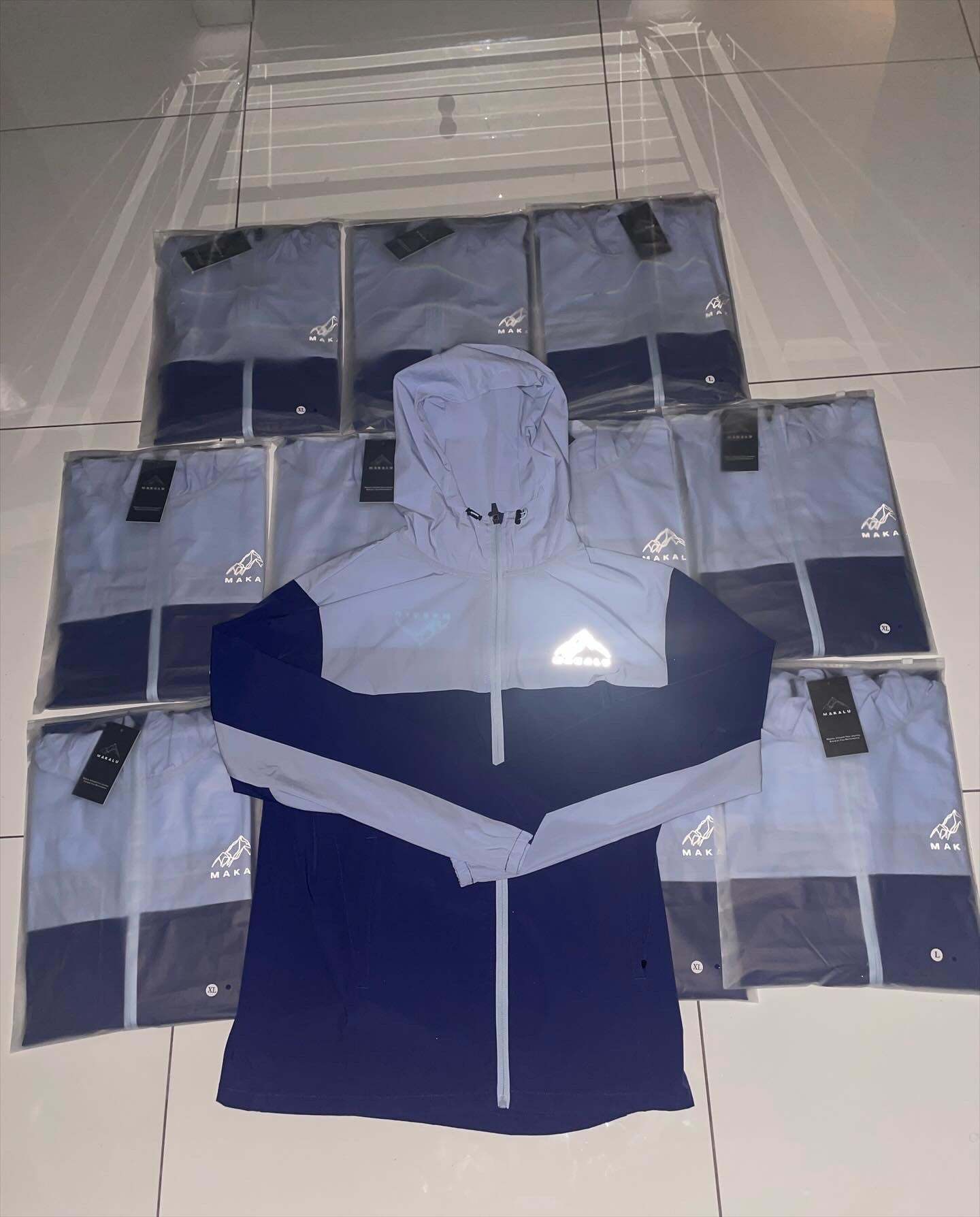 Two-Tone Blue Navy Activewear Tracksuit | Lightweight Gym Wear