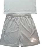 MaKalu Grey Activewear/Fitness T-Shirt and Short Set