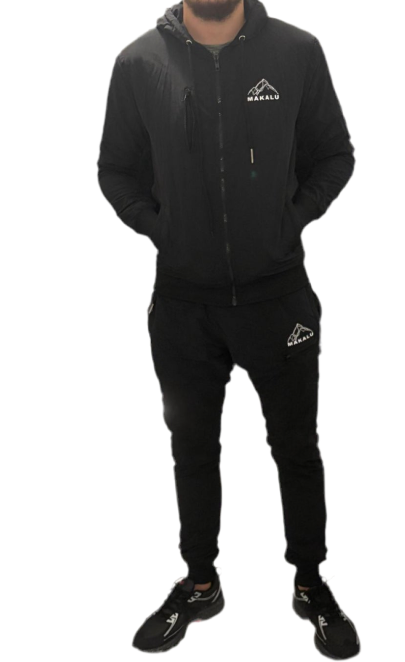 Makalu Black Nylon Tracksuit