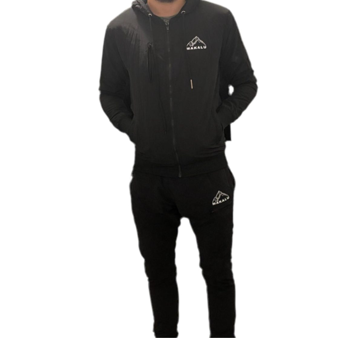Makalu Black Nylon Tracksuit