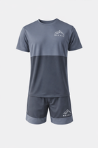 Two-Tone GREY Atlas Short Set with reflective details and premium zips, limited edition performance wear
