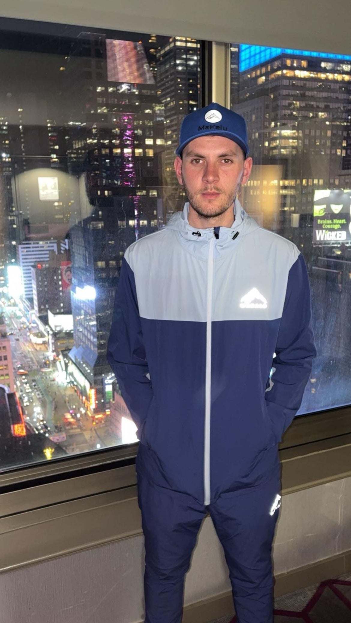 Two-Tone Blue Navy Activewear Tracksuit | Lightweight Gym Wear