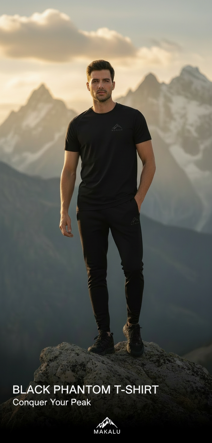 Black Phantom T-Shirt Banner with Makalu Logo Only